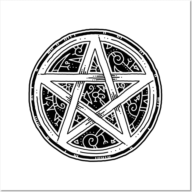 Line Art Pentagram Wall Art by OsFrontis